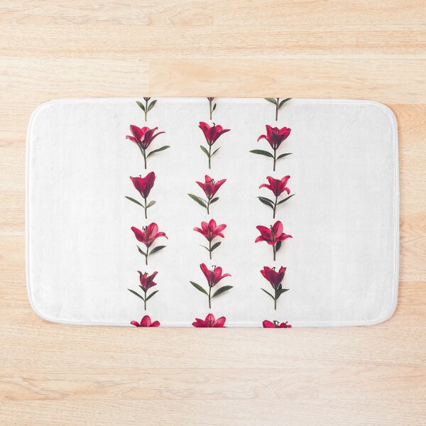Item preview, A creative arrangement of red flowers laid out symmetrically on a white background for visual appeal designed and sold by anytka.