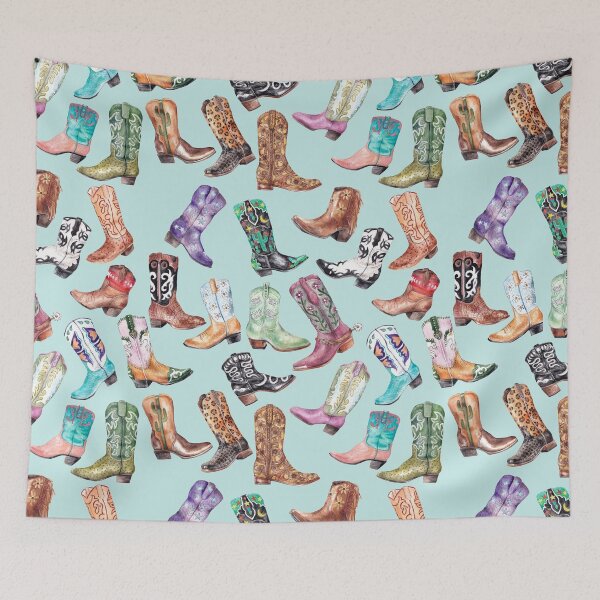 Item preview, Cowgirl Boot Roundup Light Mint designed and sold by wanderinglaur.