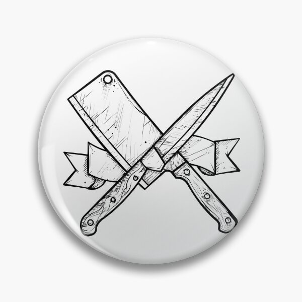 Item preview, Crossed chef's knife and kitchen cleaver designed and sold by chaaval.