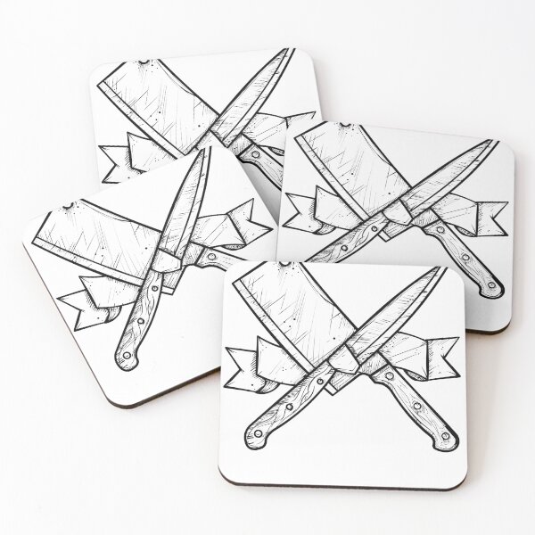 Item preview, Crossed chef's knife and kitchen cleaver designed and sold by chaaval.