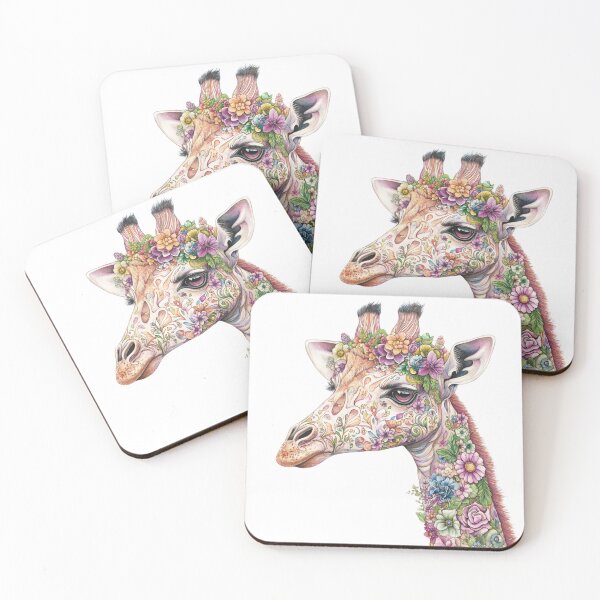 Item preview, Flowers and Giraffe designed and sold by NicolasGlowArt.