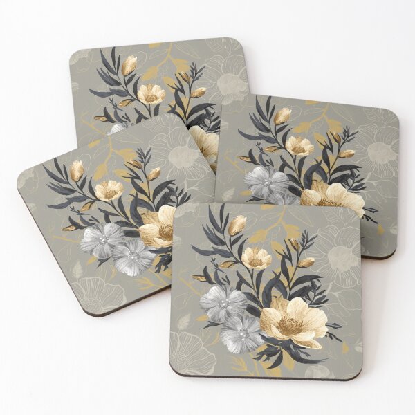 Item preview, Tranquil Meadow – Grey and Golden Botanical Serenity designed and sold by WildStroke.
