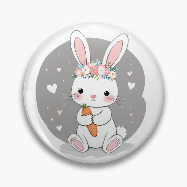 Artikelvorschau, Blumenkrone Hase Kunst | Niedliches Cartoon Kaninchen Design entworfen und verkauft von CYouClothings.