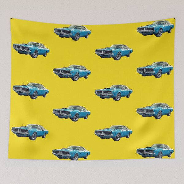 Item preview, Glossy blue charger on yellow backdrop comic style designed and sold by kahida.