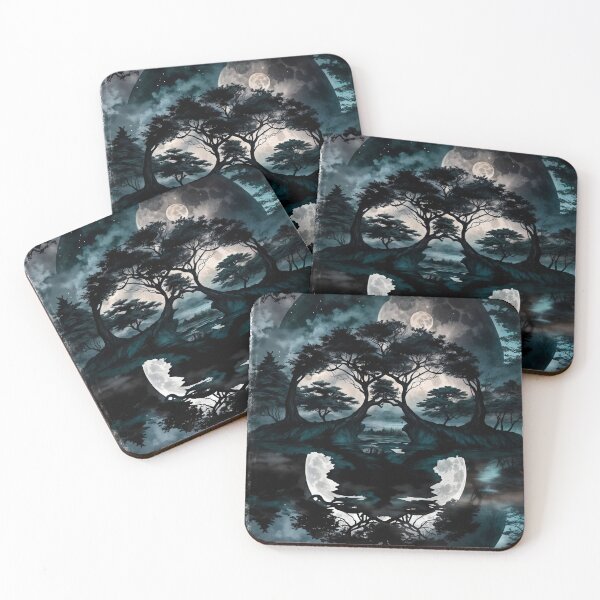Item preview, SKULL HIDDEN LANDSCAPE FULL MOON SWAMP designed and sold by ogirdorgraphics.