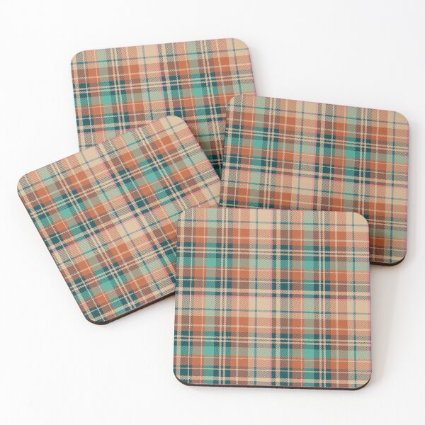 Item preview, Retro Plaid Pattern | Mid-Century Modern Orange, Peach Cream, and Topaz Green designed and sold by The Plaid Store®.
