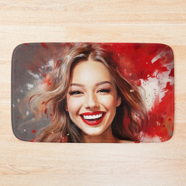 Item preview, Beautiful Young Woman in a Red Dress with Red Lipstick | Digitally Handmade Drawing Painting designed and sold by FilipeFerreira.
