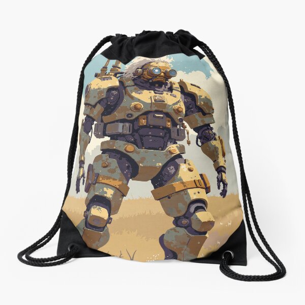 Aperçu de l'œuvre Un génie fou teste un exosquelette à vapeur en mouvement créée et vendue par MadeByHaresShop.