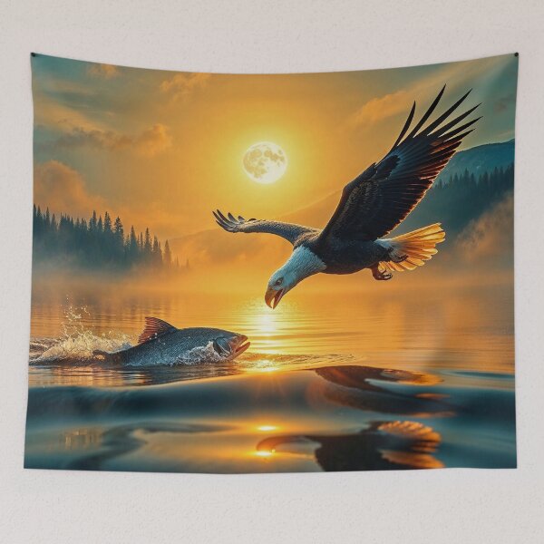 Item preview, Diving Bald Eagle and Fish designed and sold by Skye Ryan-Evans.