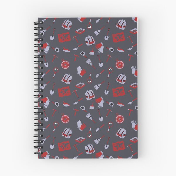 Item preview, Patrón de fondo de herramientas de arqueología: rojo carmesí, gris y negro designed and sold by ottrain.