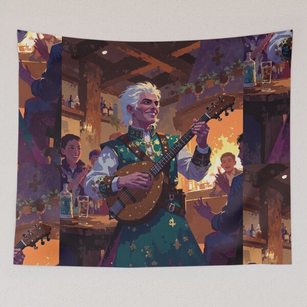 Item preview, Enchanted bards serenade in the blazing tavern designed and sold by MadeByHaresShop.
