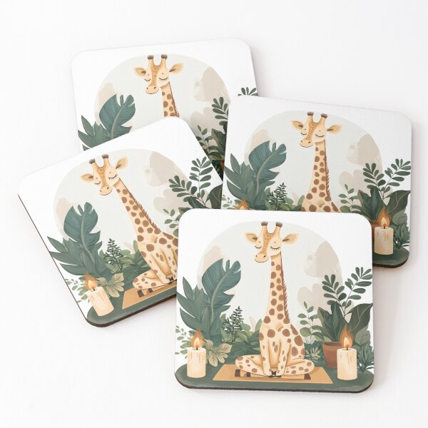 Item preview, Giraffe Doing Yoga designed and sold by NicolasGlowArt.