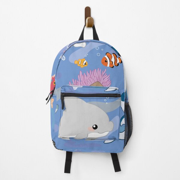 Item preview, cute ocean wildlife pattern with dolphin, clown fish and jellyfish designed and sold by NaiBalin.