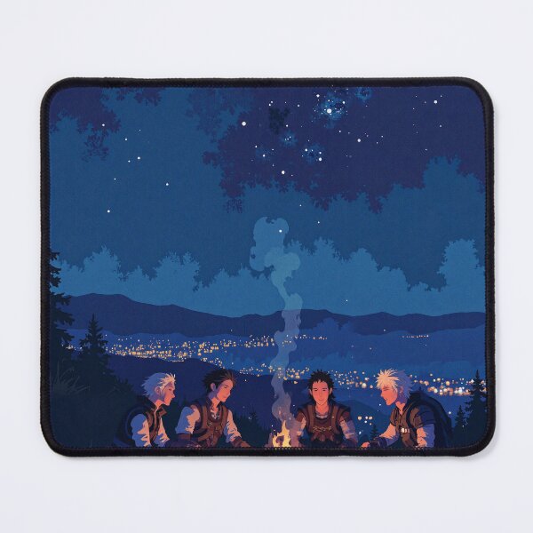Item preview, Starcrossed camaraderie glowing firelight amidst distant city lights designed and sold by MadeByHaresShop.