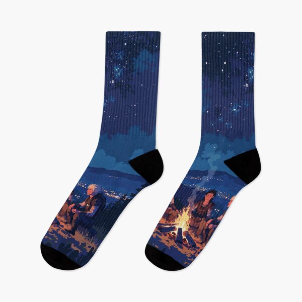 Item preview, Starcrossed camaraderie glowing firelight amidst distant city lights designed and sold by MadeByHaresShop.