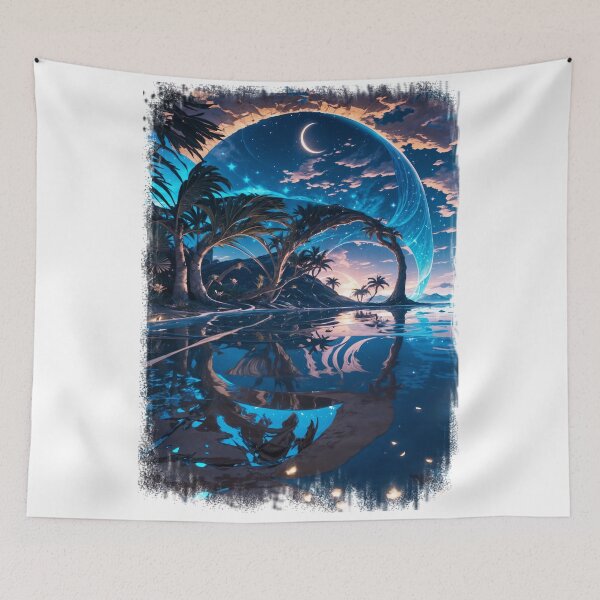Item preview, SKULL HIDDEN LANDSCAPE BLUE AND PINK BEACH designed and sold by ogirdorgraphics.