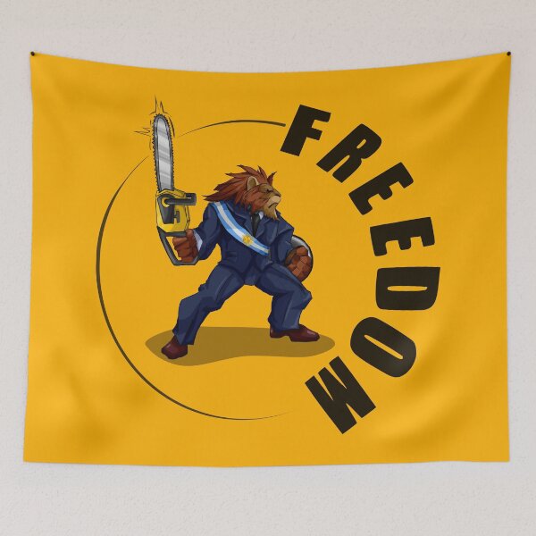 Item preview, Javier milei: Representing the LION OF FREEDOM with a chainsaw designed and sold by MechanicalART.