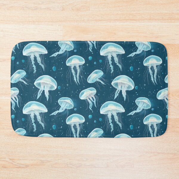 Item preview, Teal Jellyfish in the Ocean Pattern designed and sold by palaco210.