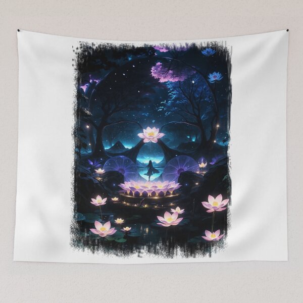 Item preview, SKULL HIDDEN LANDSCAPE BLOOM AND RIVER NIGHT designed and sold by ogirdorgraphics.