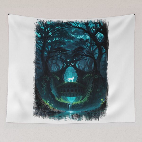 Item preview, SKULL HIDDEN LANDSCAPE GREEN FOREST WOLF designed and sold by ogirdorgraphics.