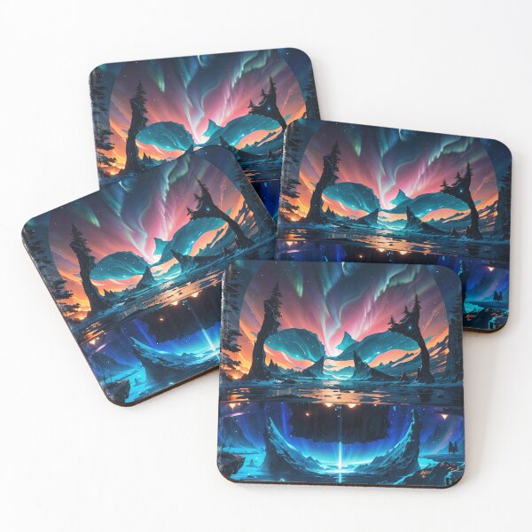 Item preview, SKULL HIDDEN LANDSCAPE SKY AURORA RIVER ICE designed and sold by ogirdorgraphics.