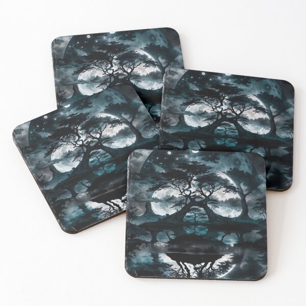Item preview, SKULL HIDDEN LANDSCAPE FULL MOON BLACK SWAMP DARK designed and sold by ogirdorgraphics.