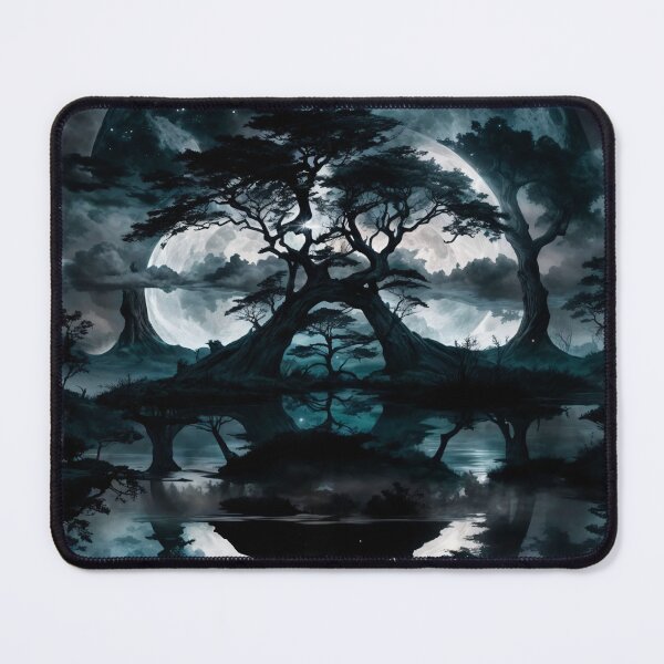 Item preview, SKULL HIDDEN LANDSCAPE FULL MOON BLACK SWAMP DARK designed and sold by ogirdorgraphics.
