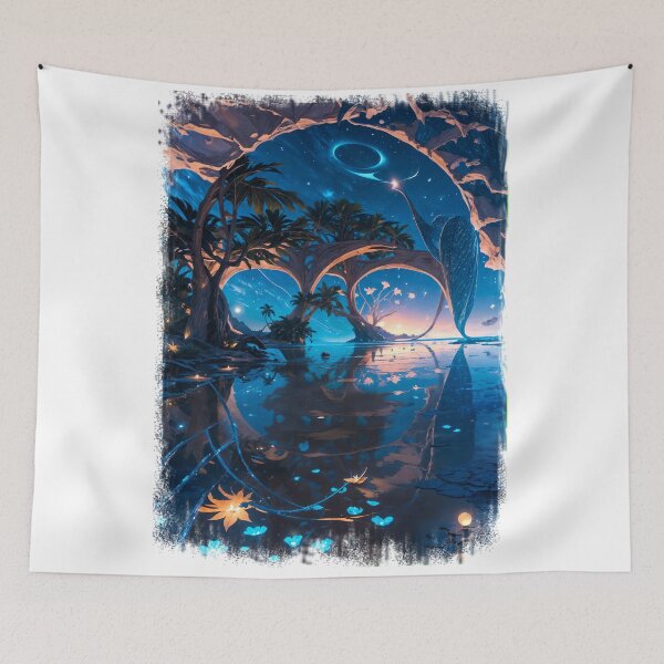 Item preview, SKULL HIDDEN LANDSCAPE BLUE AND PINK BEACH designed and sold by ogirdorgraphics.