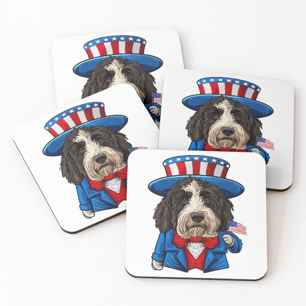 Item preview, Funny 4th of July Sheepadoodle Dog designed and sold by whyitsme.
