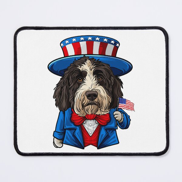 Item preview, Funny 4th of July Sheepadoodle Dog designed and sold by whyitsme.