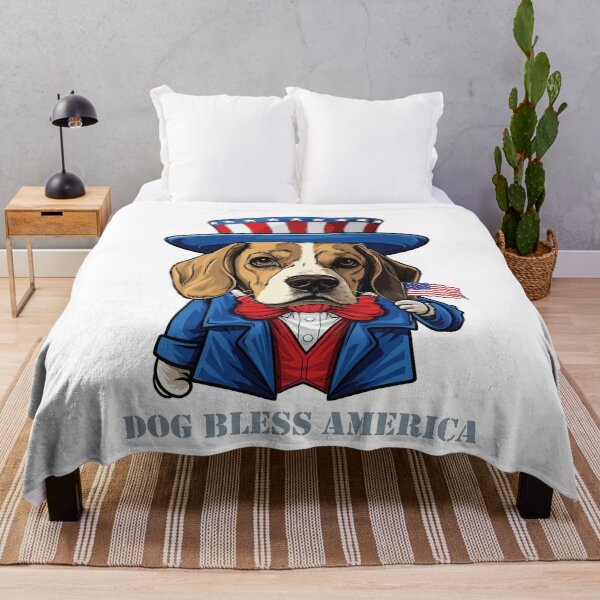 Item preview, Funny 4th of July Beagle Dog Bless America designed and sold by whyitsme.