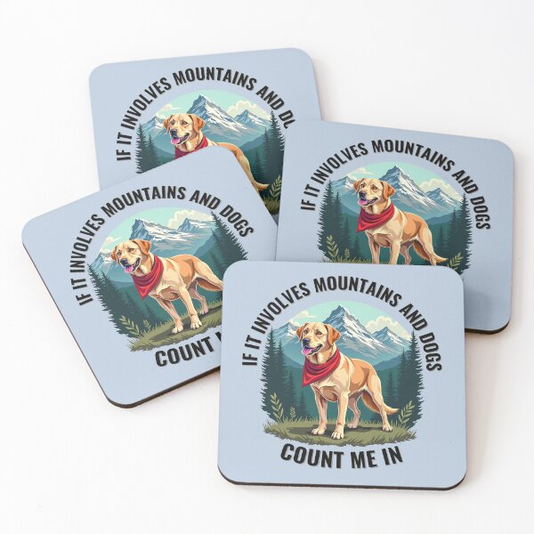 Item preview,  Yellow Labrador in Mountain Adventure - If it involves mountains and dogs, count me in designed and sold by Fikuall.