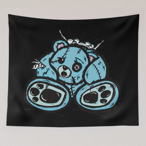 Aperçu de l'œuvre Gardez la tête froide (édition ours en peluche turquoise) créée et vendue par Inx Artworks.