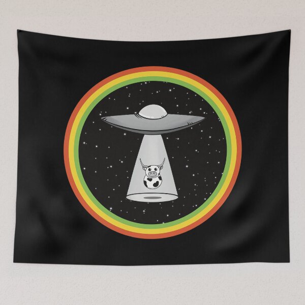 Item preview, Vintage Rainbow UFO Alien Abduction  designed and sold by Skull Fern.