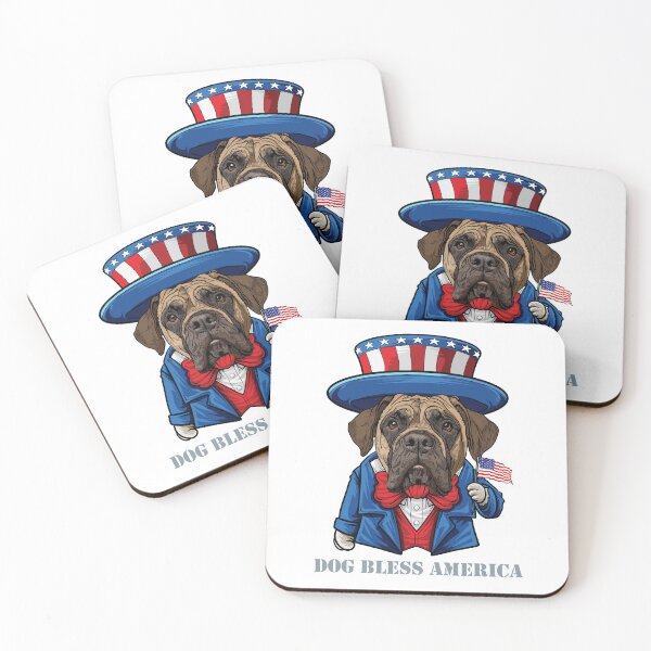 Item preview, Funny 4th of July English Mastiff Dog Bless America designed and sold by whyitsme.