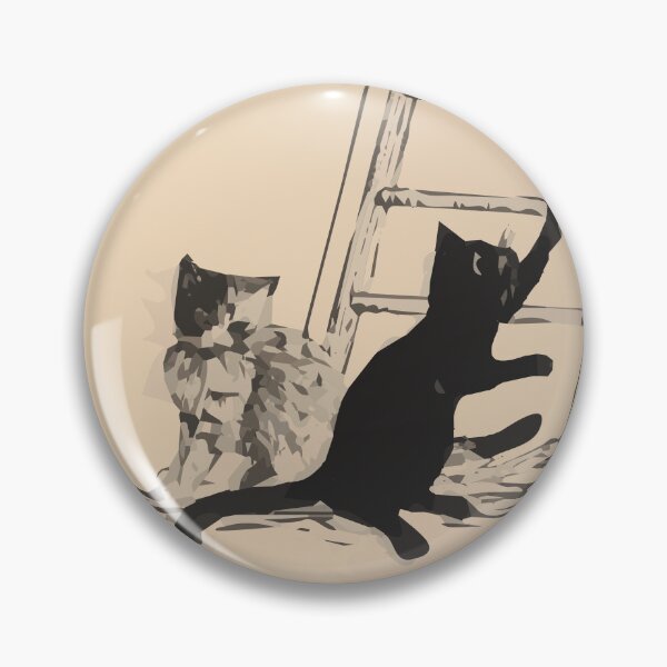 Item preview, Vintage Cats in Straw Sticker – Twee Katten by Henri Verstijnen (1892-1940) designed and sold by QuteStuffHere.