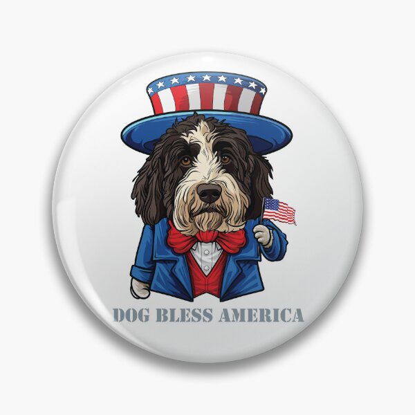Item preview, Funny 4th of July Sheepadoodle Dog Bless America designed and sold by whyitsme.