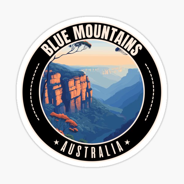 Item preview, Blue Mountains in Australia Retro Travel Art Emblem designed and sold by MaateoDesign.