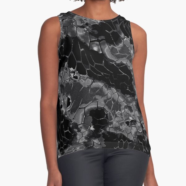 Animal print design - black dragon Sleeveless Top