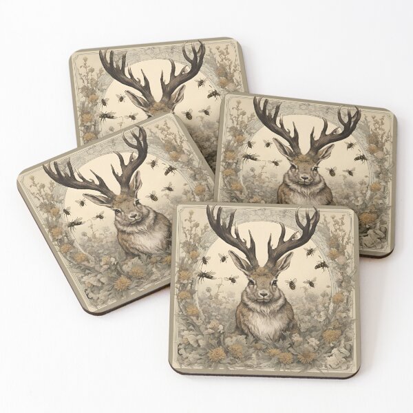 Item preview, Jackalope and Bumblebees designed and sold by HabitableMoons.