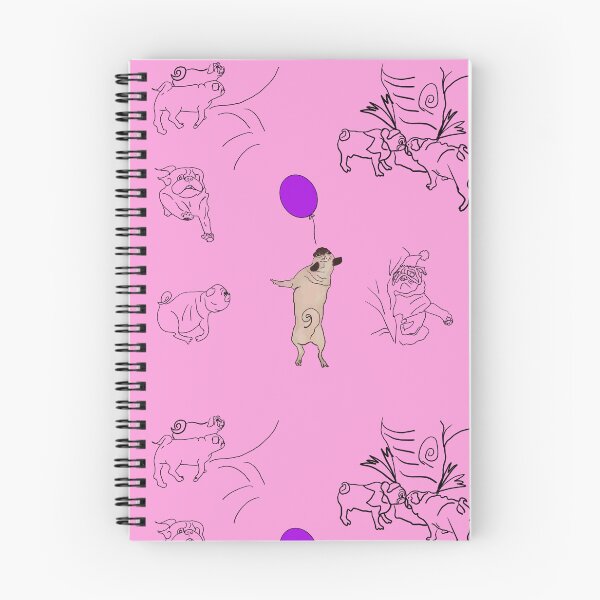 Item preview, PUG pattern with purple balloon and pink background designed and sold by MonicaArtist.