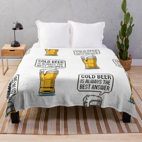 Item preview, Cold Beer Is Always The Best Answer (Pixel Art Design) designed and sold by TrippyBunnyShop.