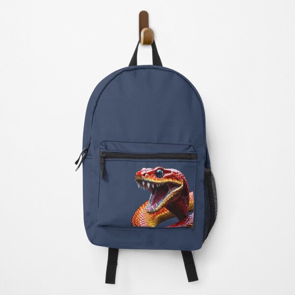 Item preview, Digital matte drawing of a red ruby snake that raised its head up and opened its mouth full of gemstone teeth and smiles. designed and sold by PrintLabStudio.