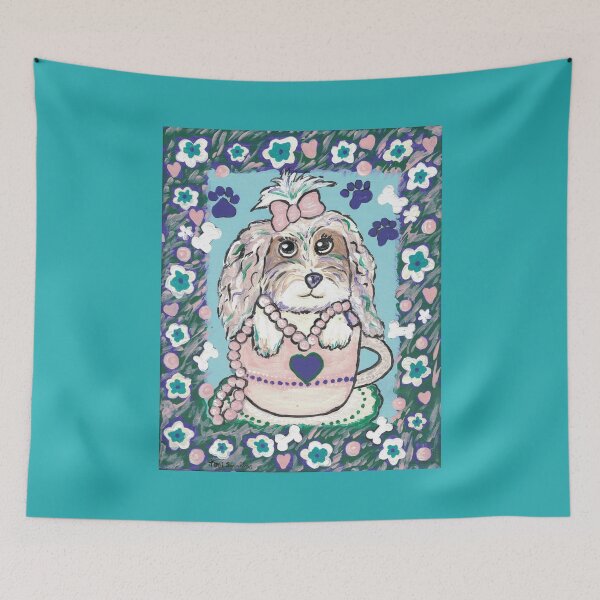 Item preview, Café Pups in Cups – Fancy Shih Tzu designed and sold by MorganRoseArt.