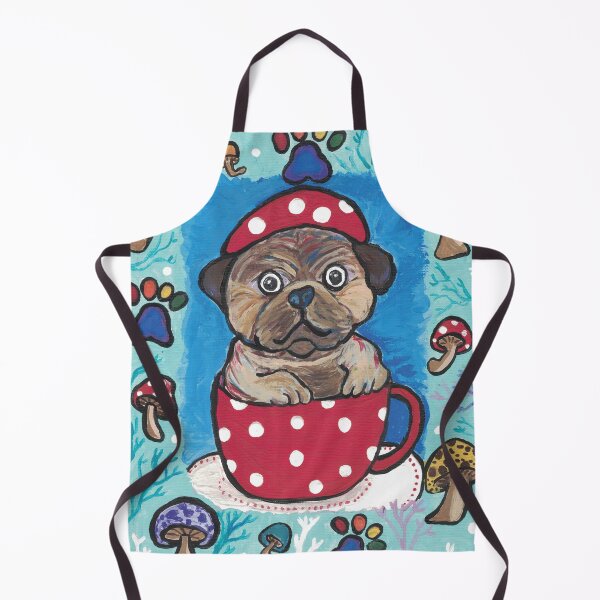 Item preview, Café Pups in Cups – Mushroom Pug designed and sold by MorganRoseArt.