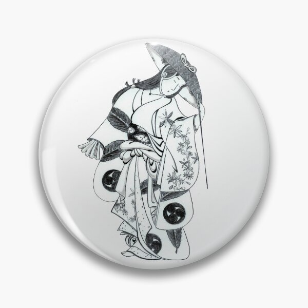 Item preview, Geisha girl ancient Japanese art drawing designed and sold by GreyForest.