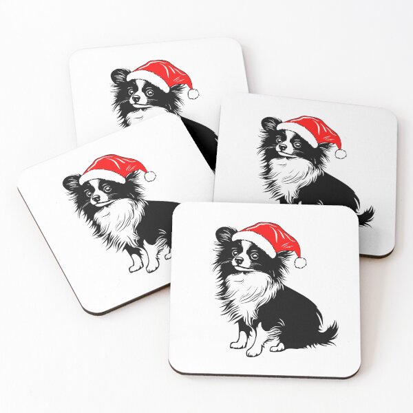 Item preview, Papillon with Santa Hat designed and sold by JollyCritters.