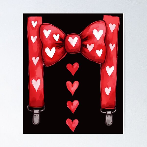 Item preview, Hearts Bow Tie & Suspenders Valentine's Dayer  Funny toddler boys designed and sold by BornBorn.