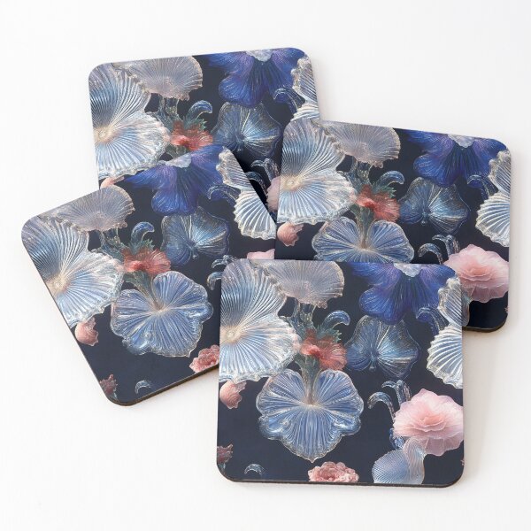 Item preview, Valentine's Day Poster | Deep Sea Glass Flowers | Romantic Underwater Elegance designed and sold by yinyuecreation.