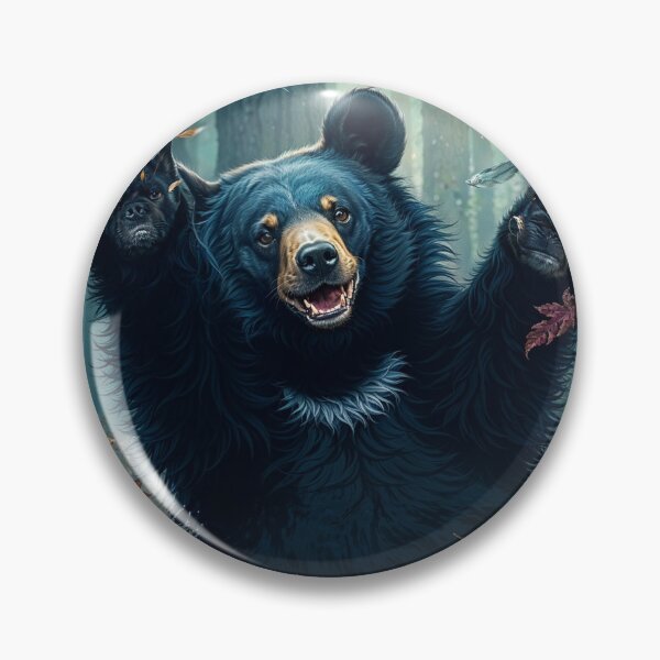 Item preview, Happy Black Bear Tossing Leaves designed and sold by Skye Ryan-Evans.